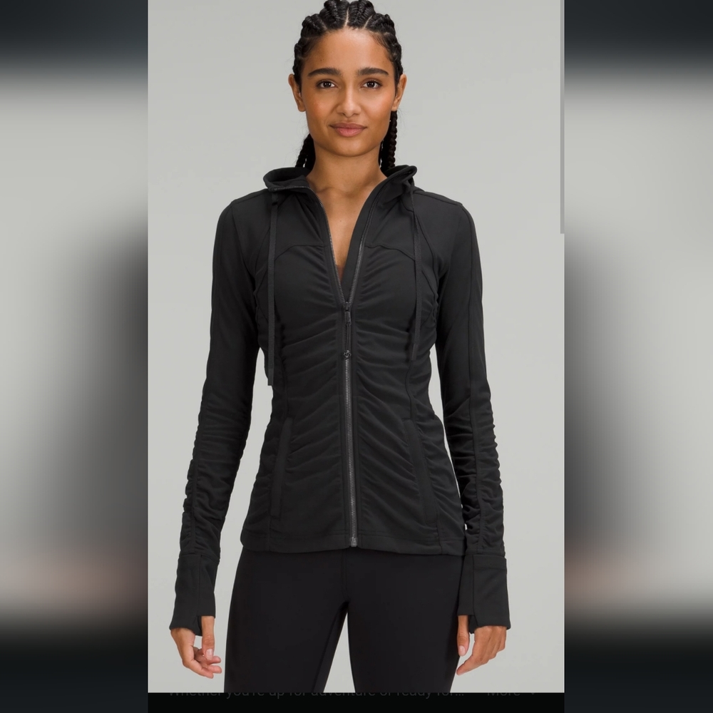 NWT sz 6 Lululemon Hooded Define Ruched Nulu Jacket Black